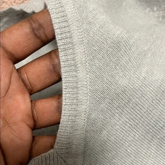 Light Gray V-Neck Sweater - Picture 6 of 6